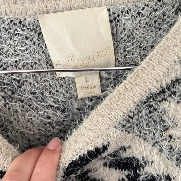 McGinn Eyelash Aztec Sweater Size Large Bohemian Geometric - Picture 3 of 7